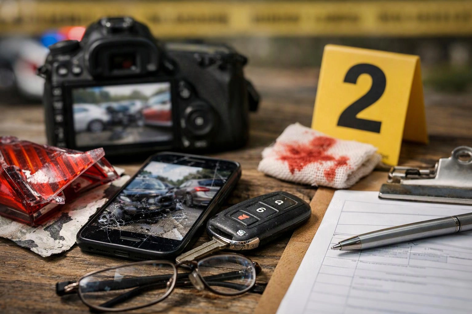 Car accident evidence and claim documentation